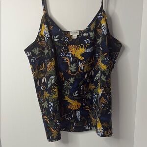 J. Crew Women's Camisole - Navy with Yellow Floral